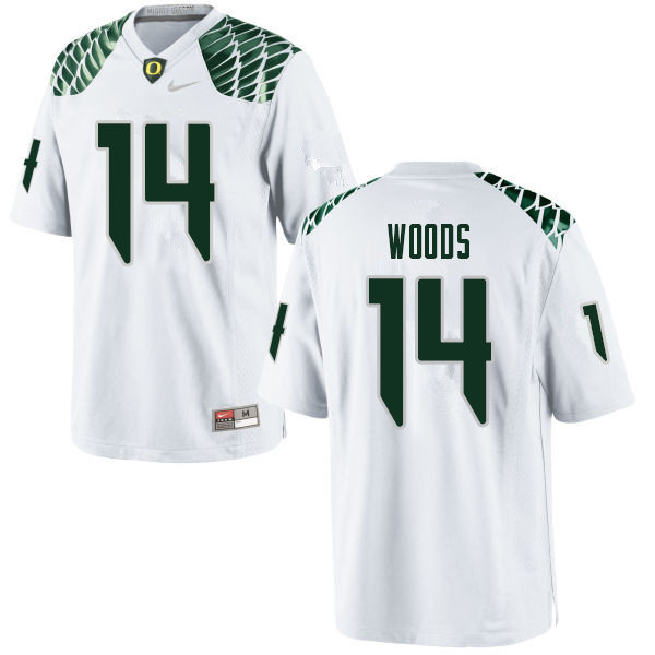 Men #14 Haki Woods Oregn Ducks College Football Jerseys Sale-White